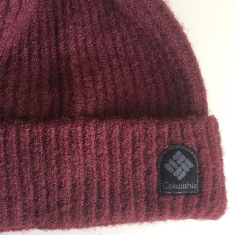 Columbia Faux Fur Pompom Knit Cuff Beanie OS